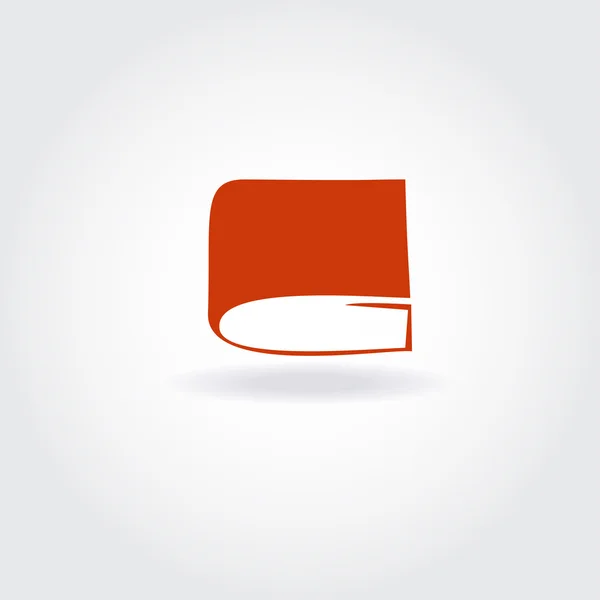 Signo de logo de librería o librería. Abrir icono de libro rojo — Vector de stock