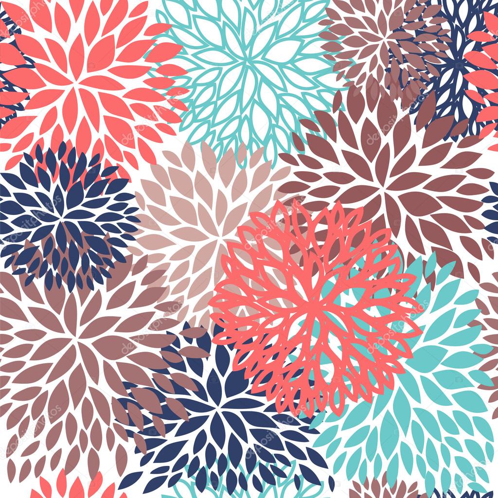Bright Floral seamless pattern. Vector illustration for wallpapers, textile.