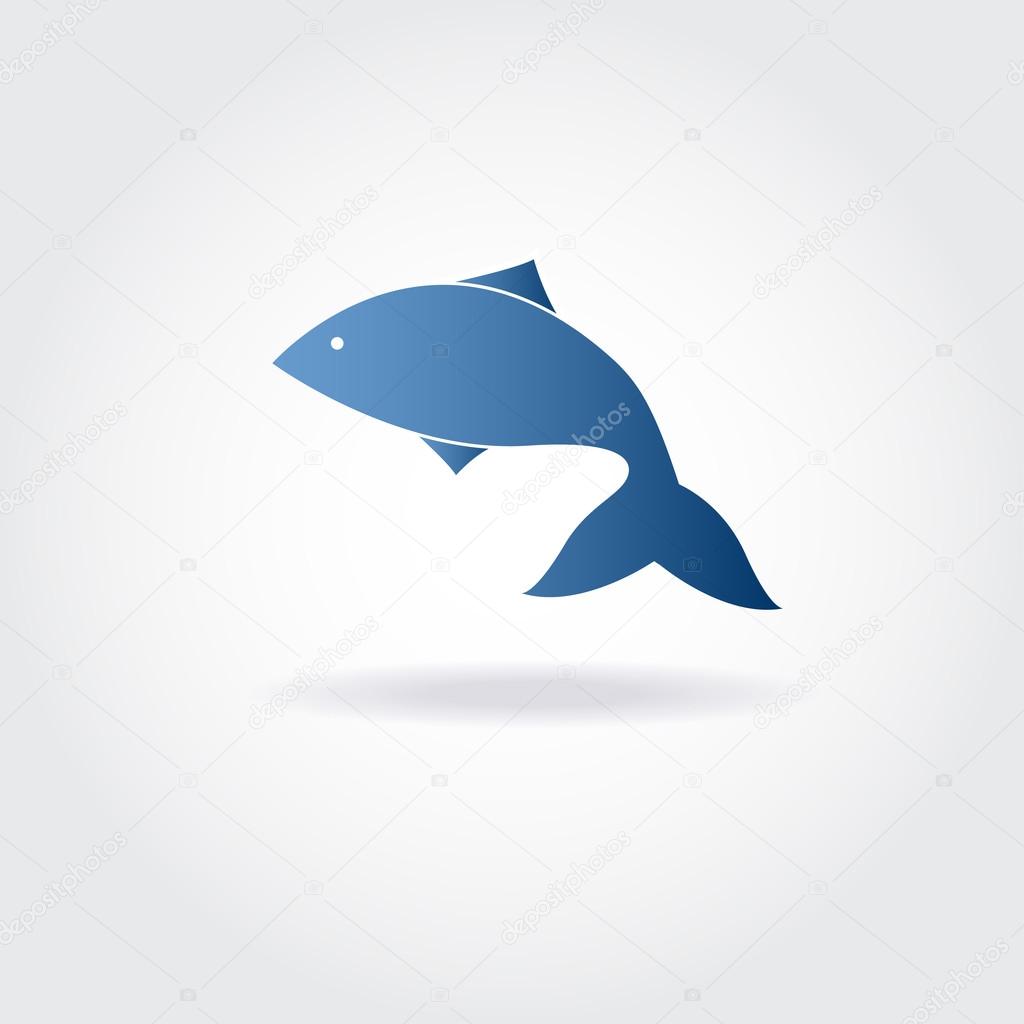 Vector illustration of abstract blue fish.