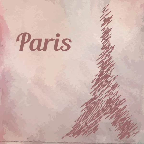 Torre Eiffel con scritte a Parigi. Illustrazione vettoriale — Vettoriale Stock