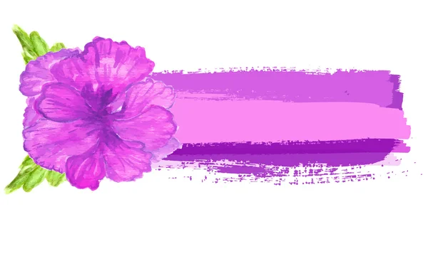 Akvarell målat vektor hibiscus. Tropisk blomma. Vector banner med blomma. — Stock vektor