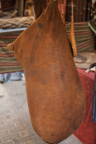 Old large  vintage Spanish  Wineskin .