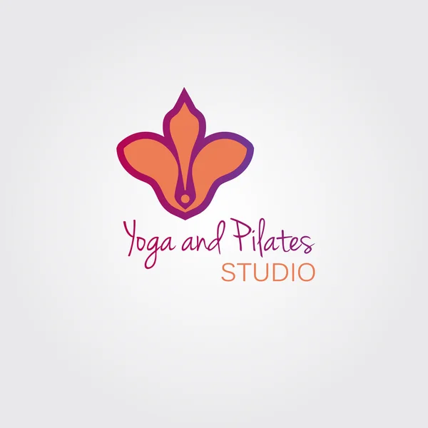 Lotus flower logo template concept. Logo sign for yoga studio or beauty salon. — Stock Vector