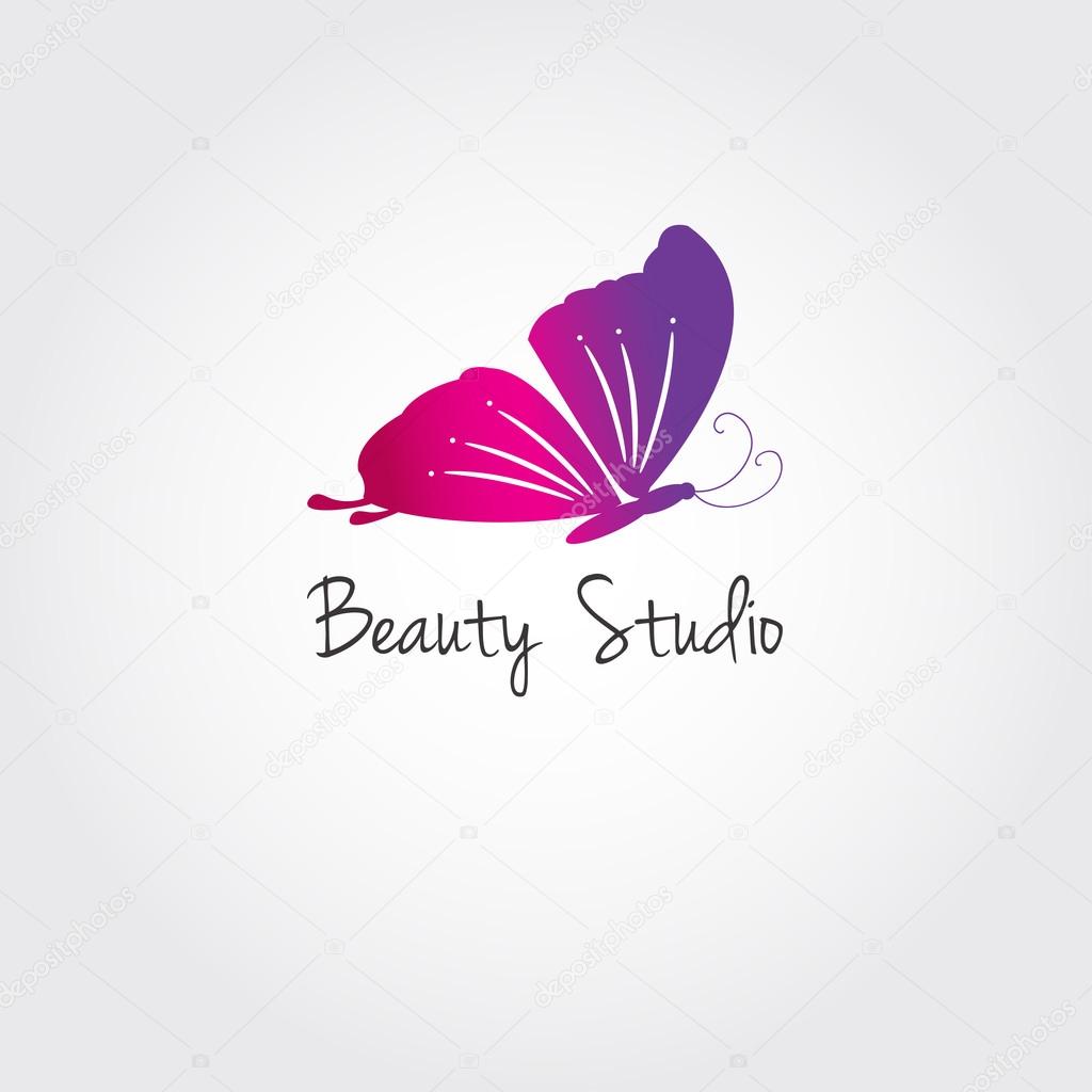 Butterfly. Vector design concept for beauty salon or studio. Vector logo template