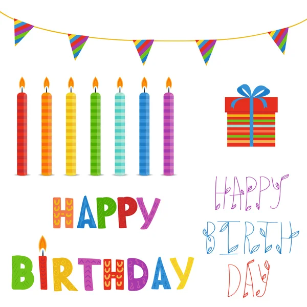 Набір кольорів свічки на день народження — стоковий вектор