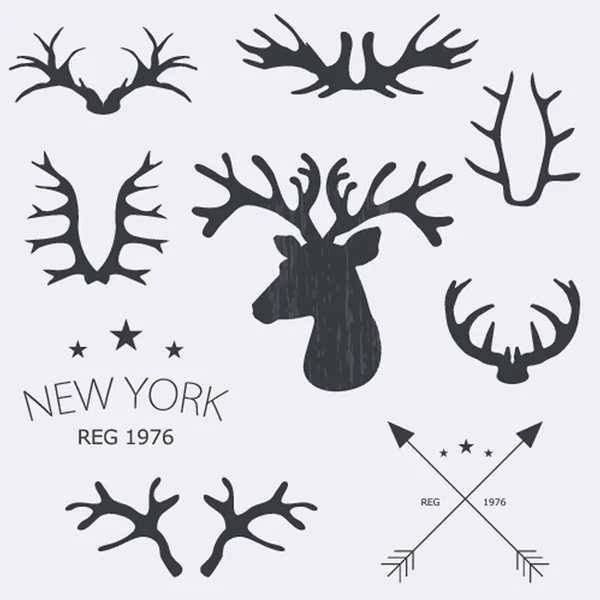 Cornes de cerf ensemble. Illustration vectorielle . — Image vectorielle