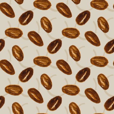Kahve çekirdekleri çizimleri ile Seamless Modeli 