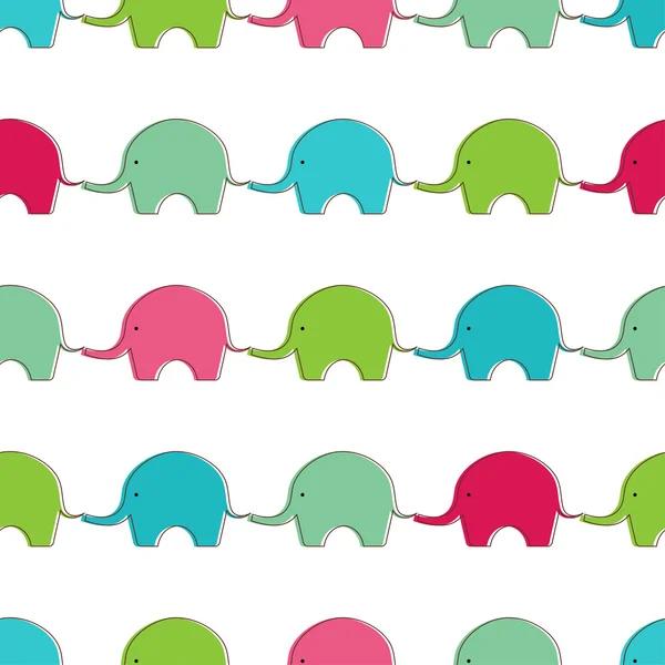 Fond sans couture avec des éléphants — Image vectorielle