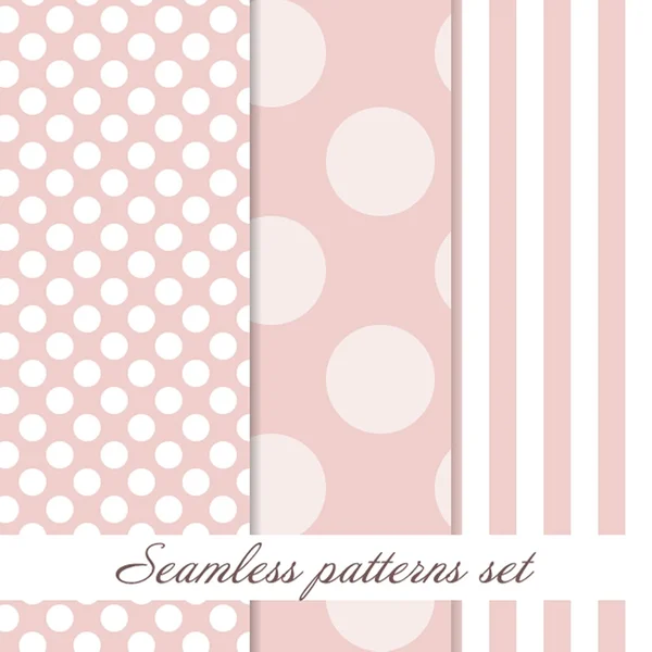 Set Seamless polka dot  vintage pattern — Stock Vector