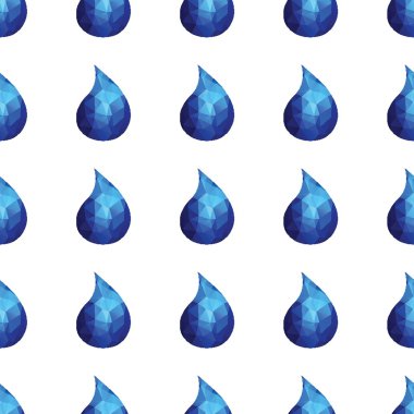 Beyaz zemin üzerine mavi üçgen gelen su ile Seamless Modeli damla.