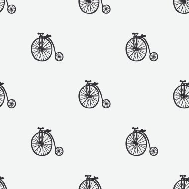 elle çizilmiş bisikletler vektör seamless modeli