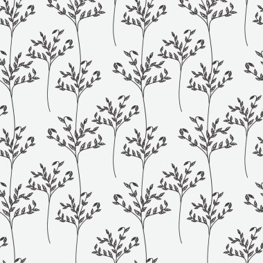 Decorative trees seamless pattern. Vector illustration for design of gift packs, wrap, patterns fabric.