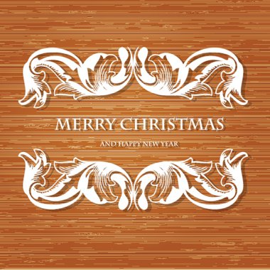 Ahşap duvarda klasik çerçeveli geçmişe dönük noel arkaplanı.
