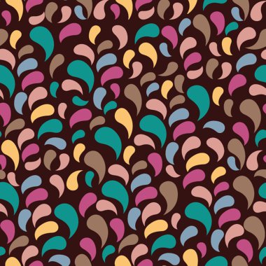 Seamless pattern with abstract leaves on dark background. Good idea for textile, wrapping, wallpepar or cloth design. clipart