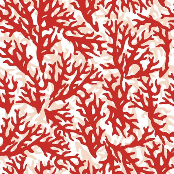 Vector seamless pattern with red coral. Good for textile, wallpapers, paper. — Stock Vector