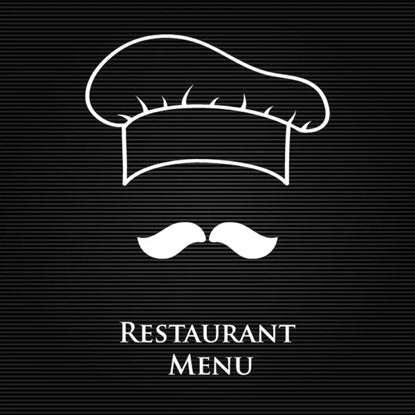 レストラン、バーのメニュー一覧です。チーフの帽子、ワイン グラスのイラスト. — ストックベクタ