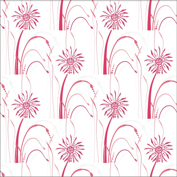 Flores elegantes padrão sem costura. Ilustração vetorial em tons rosa pastel — Vetor de Stock