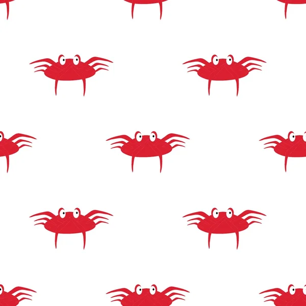 Modèle sans couture rétro de crabes vintage mignons — Image vectorielle