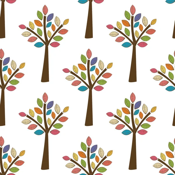 Decorative trees seamless pattern. Vector illustration for design of gift packs, wrap, patterns fabric, wallpaper, web sites. — ストックベクタ