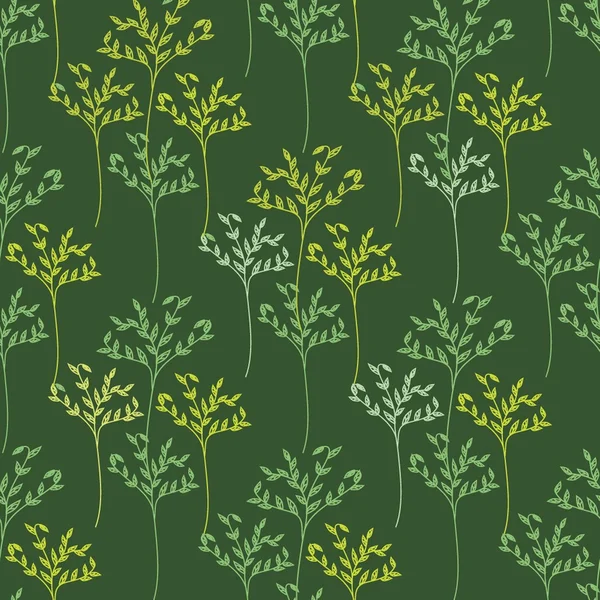 Decorative trees seamless pattern. Vector illustration for design of gift packs, wrap, patterns fabric. — ストックベクタ