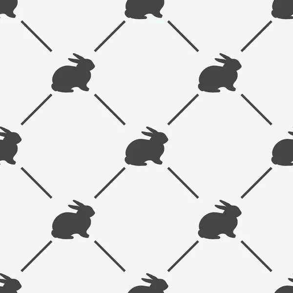 Rabbit seamless texture, endless vector illustration — Stock Vector