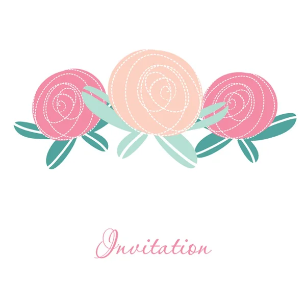 Bruiloft uitnodiging kaart ontwerp met veelkleurige druppels, floral elementen. — Stockvector