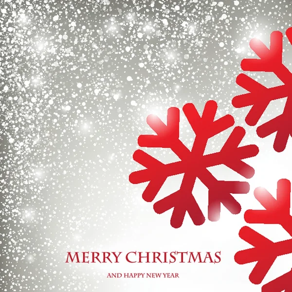 Biglietto di auguri di Natale con fiocchi di neve astratti e posto per il nostro testo — Vettoriale Stock