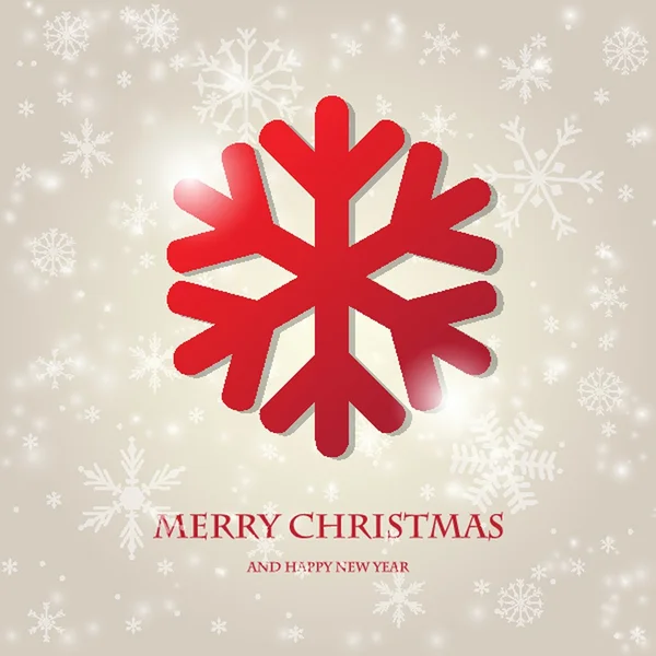Carte de voeux de vacances avec des flocons de neige abstraits de Noël et place pour notre texte — Image vectorielle