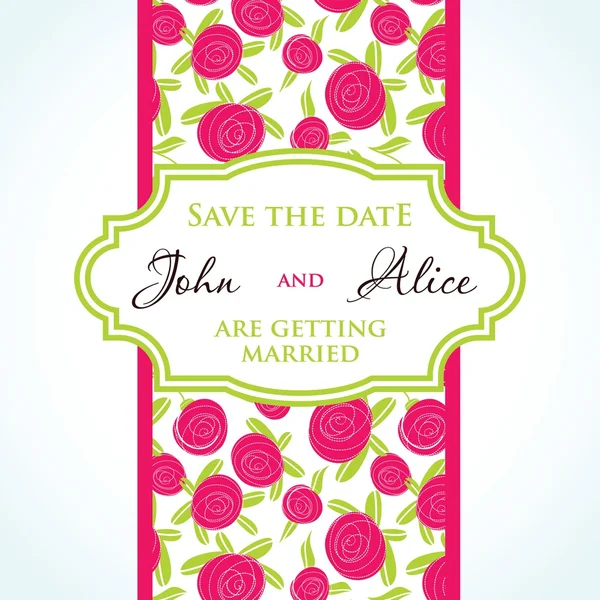 結婚式の招待カード デザイン色とりどりの滴花の要素と. — ストックベクタ