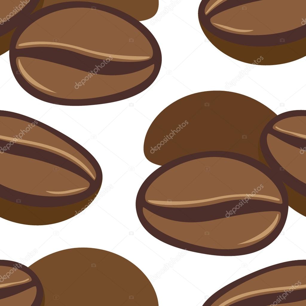 Hand drawn seamless pattern with coffee beans.