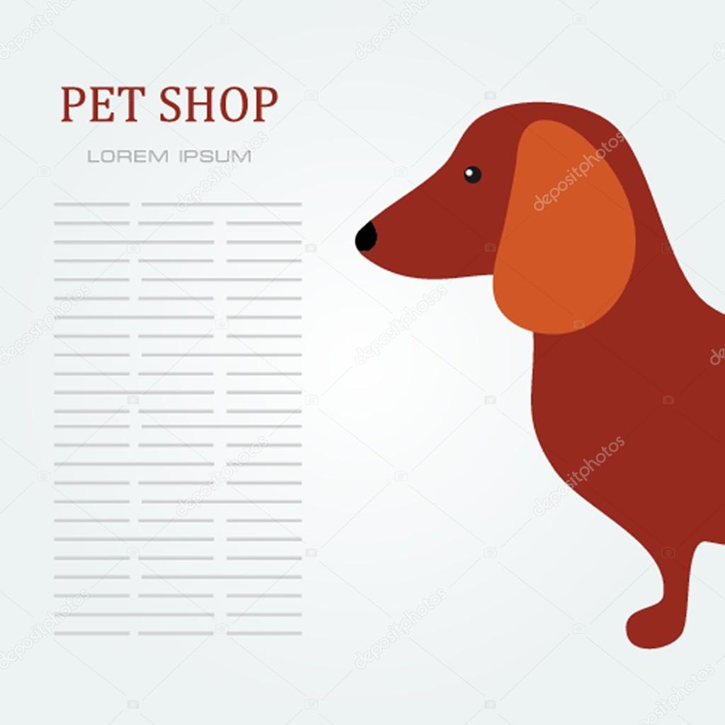 Pet shop Dog standing silhouette vector logo design template.