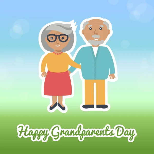 Gelukkige grootouders dag kaart. Vector illustratie. — Stockvector