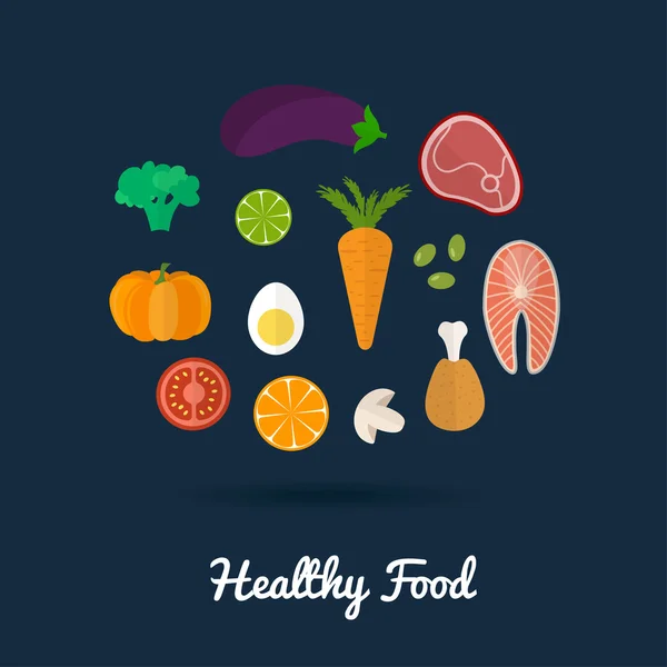 Healthy food icons. Healthy eating vector concept. — Stock Vector