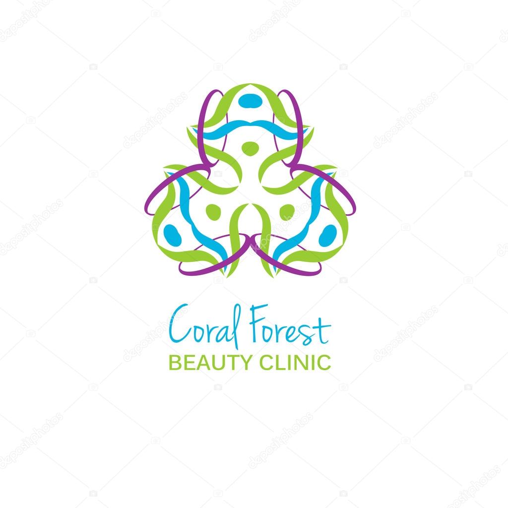 Health or beauty studio logo. Colorful flower sign. Can be used for logotype for health, beauty or sport studio and clinic