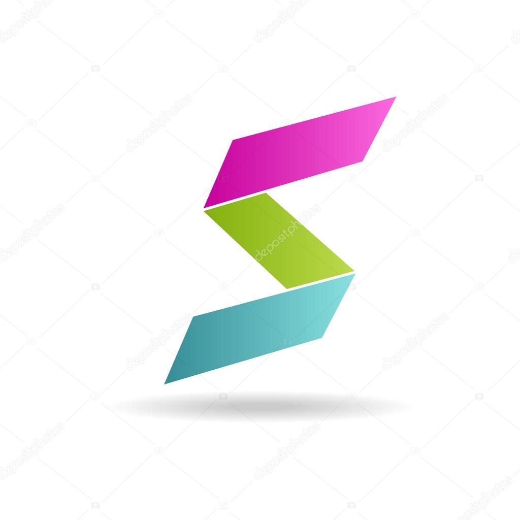 S letter blue colors  logo  - Vector Illustration, easy editable for your design. Letter s pink, blue and green colors logo on white background