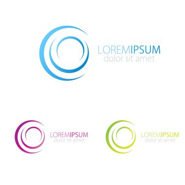  Sosyal, web, medya için mavi, pembe ve yeşil vektör logosu .