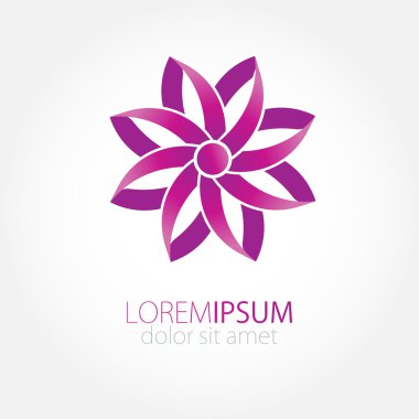 Mor kağıt kurdelelerden soyut çiçek. 