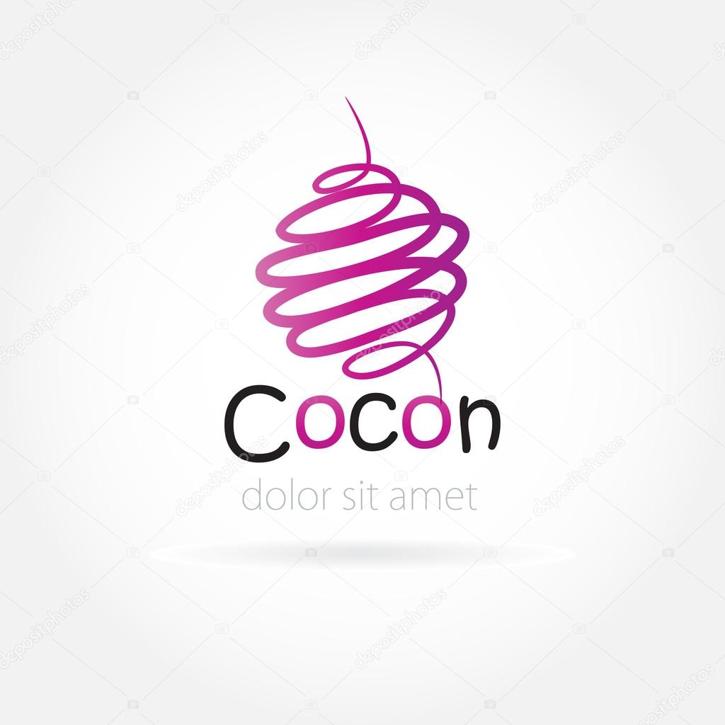 Knitting or sewing logo sign. Vector icon of abstract ball of yarn.