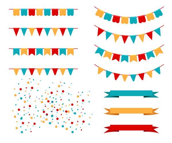 Vector Illustration of Colorful Garlands