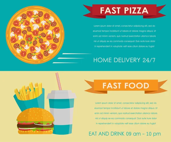 Fast food kavramı afiş — Stok Vektör