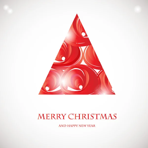 Abstract red christmas tree. Christmas Tree from abstract transparent elements. — Stockvector