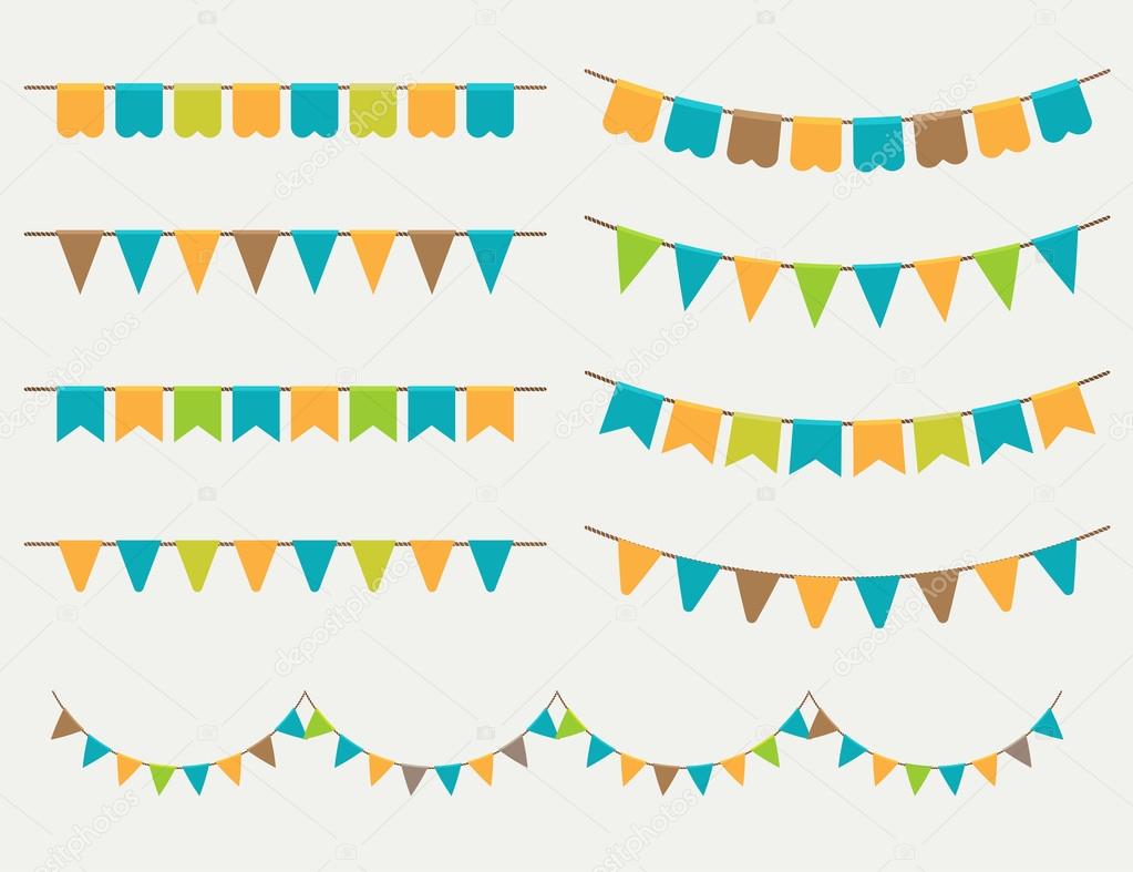 Vector Illustration of Colorful Garlands