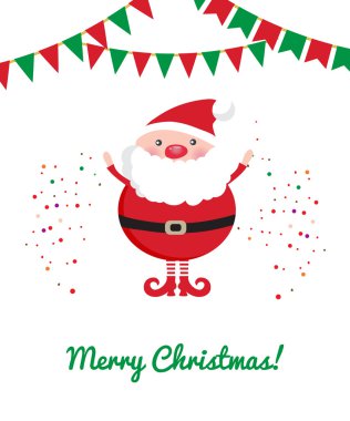 Kahverengi zemin üstünde sevimli Noel Baba kutsal kişilerin resmi.