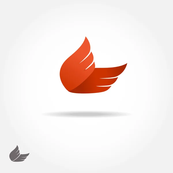 Orange wing logotype — Stock Vector