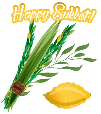 Holiday of Sukkot vector illustration.