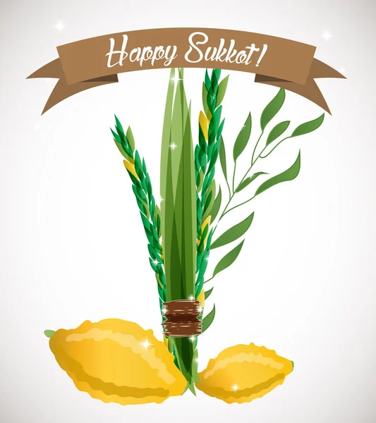 Holiday of Sukkot vector illustration. — Stock Vector