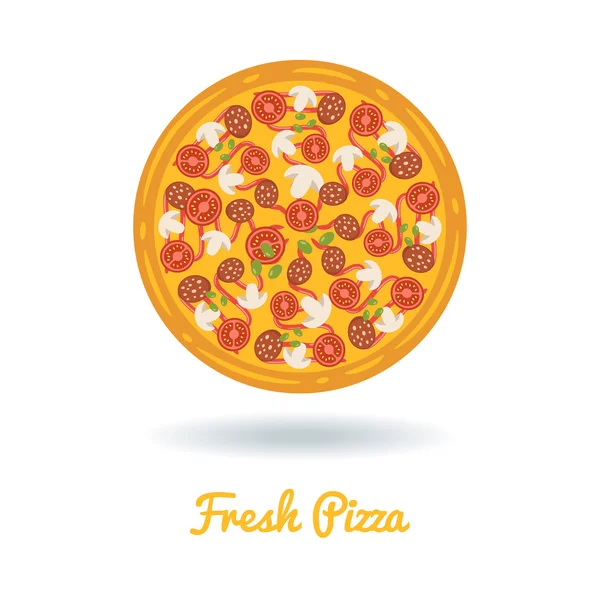 Векторная плоская икона пиццы — стоковый вектор
