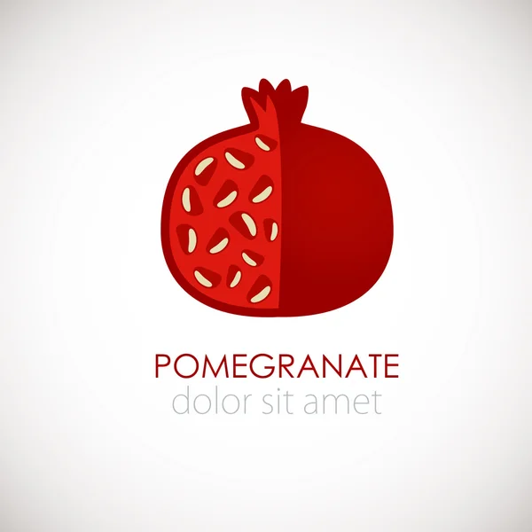 Granatapfel-Logo-Konzept für Obstladen, Kosmetikunternehmen, Restaurant oder andere Geschäfte — Stockvektor