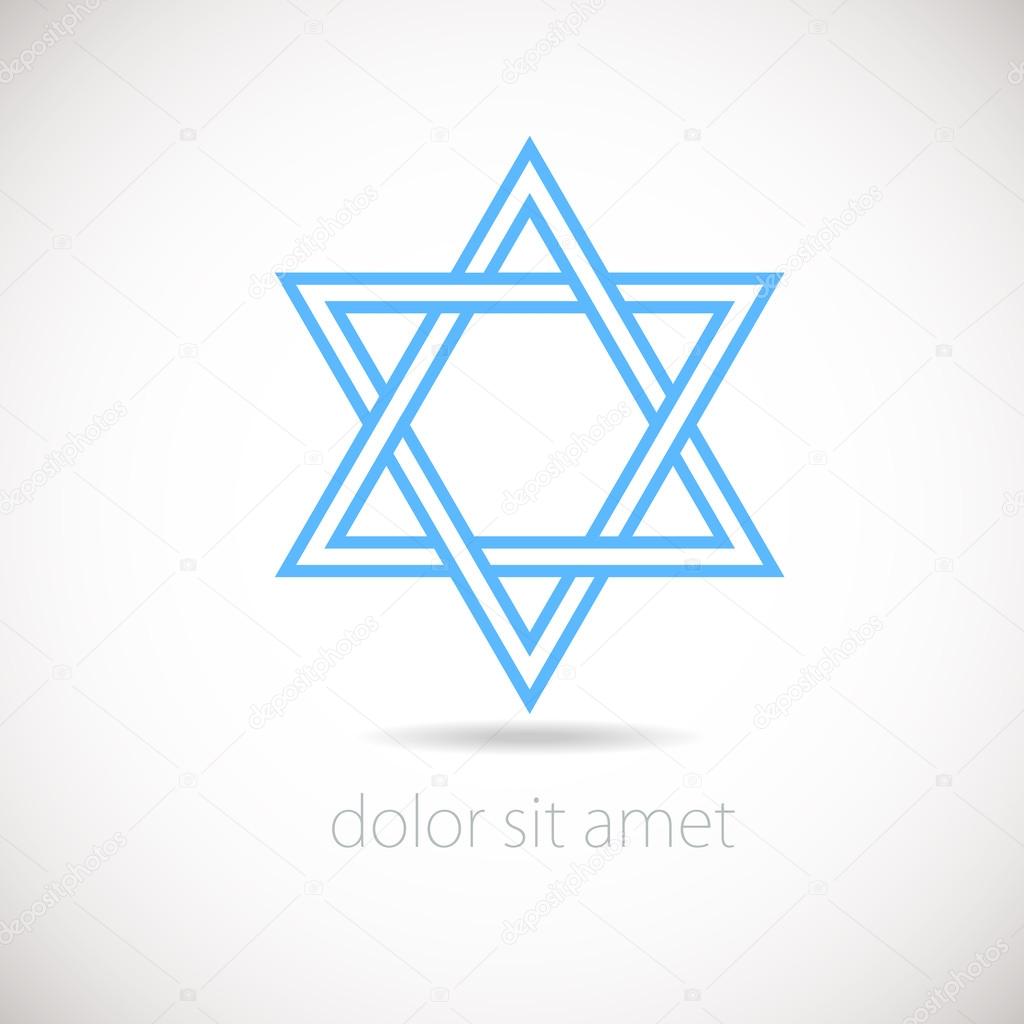 Star of David logo concept. Vector illustration, Israel.