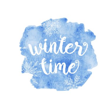 Winter time typographic poster.hrase.